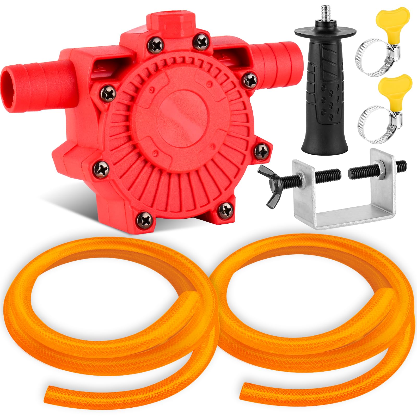 TRESSON portable self-priming drill pump attachment enables quick water transfer.