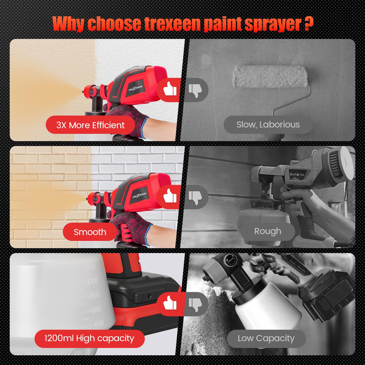 TREXEEN four nozzle assembly with adjustable spray for various materials