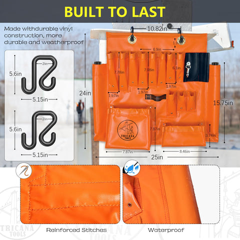 Tricana tool board featuring rounded loops ideal for hammers and wrenches.