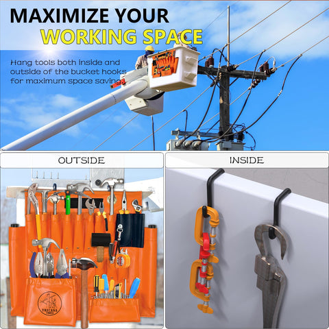 Tricana Lineman Tool Board in high-visibility orange for site safety