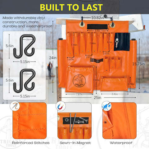 Tricana Lineman Tool Board magnetic design preventing snagging and small part loss