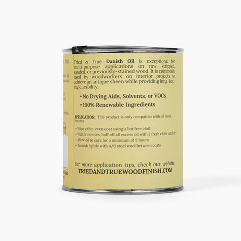 Tried & True Danish Oil on bare wood priming for durable finishes