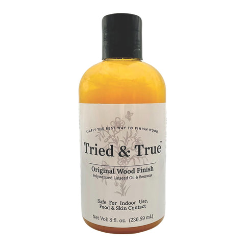 Tried & True Original Wood Finish bottle pour for smooth, even coverage