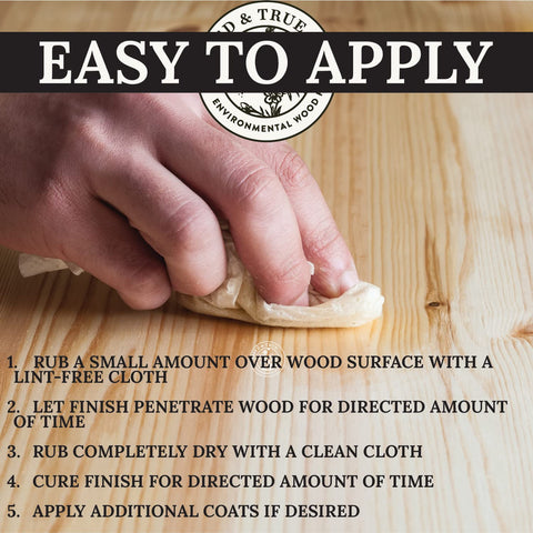 Buffed application of Tried & True Original Wood Finish yields durable, subtle luster.