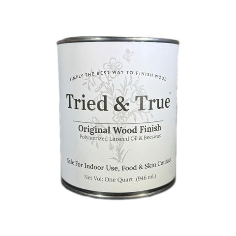 Tried & True Original Wood Finish quart pour for smooth, durable protection.