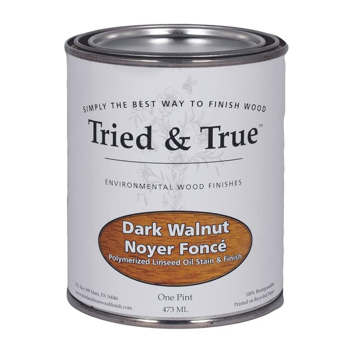Tried & True Dark Walnut bottle pour shows smooth, even finish potential.