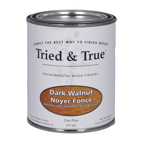 Tried & True Dark Walnut applied to wood grain for enhanced texture.