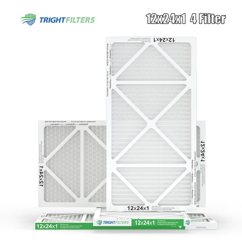 TRIGHTFILTERS 12x24x1 air filter packaging card, ready to install.