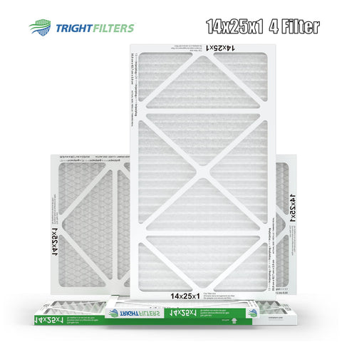 TRIGHTFILTERS 14x25x1 4-pack packaging for convenient total replacements