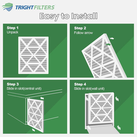 TRIGHTFILTERS 20x20x1 installation step demonstrates simple replacement