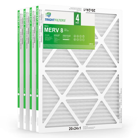 TRIGHTFILTERS 20x24x1 air filter pack front view for HVAC replacement and easy handling