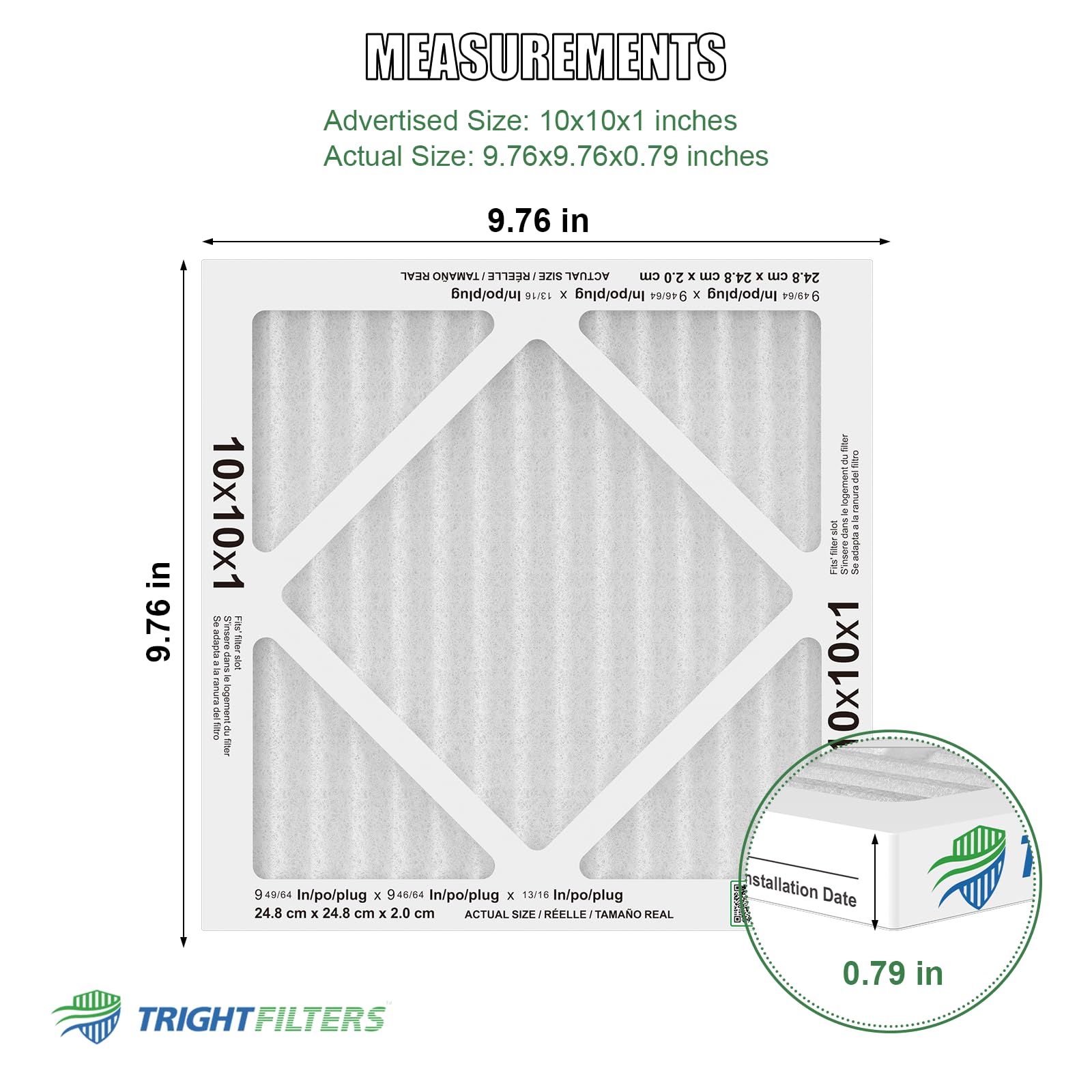 TRIGHTFILTERS durable cardboard frame supports filter integrity