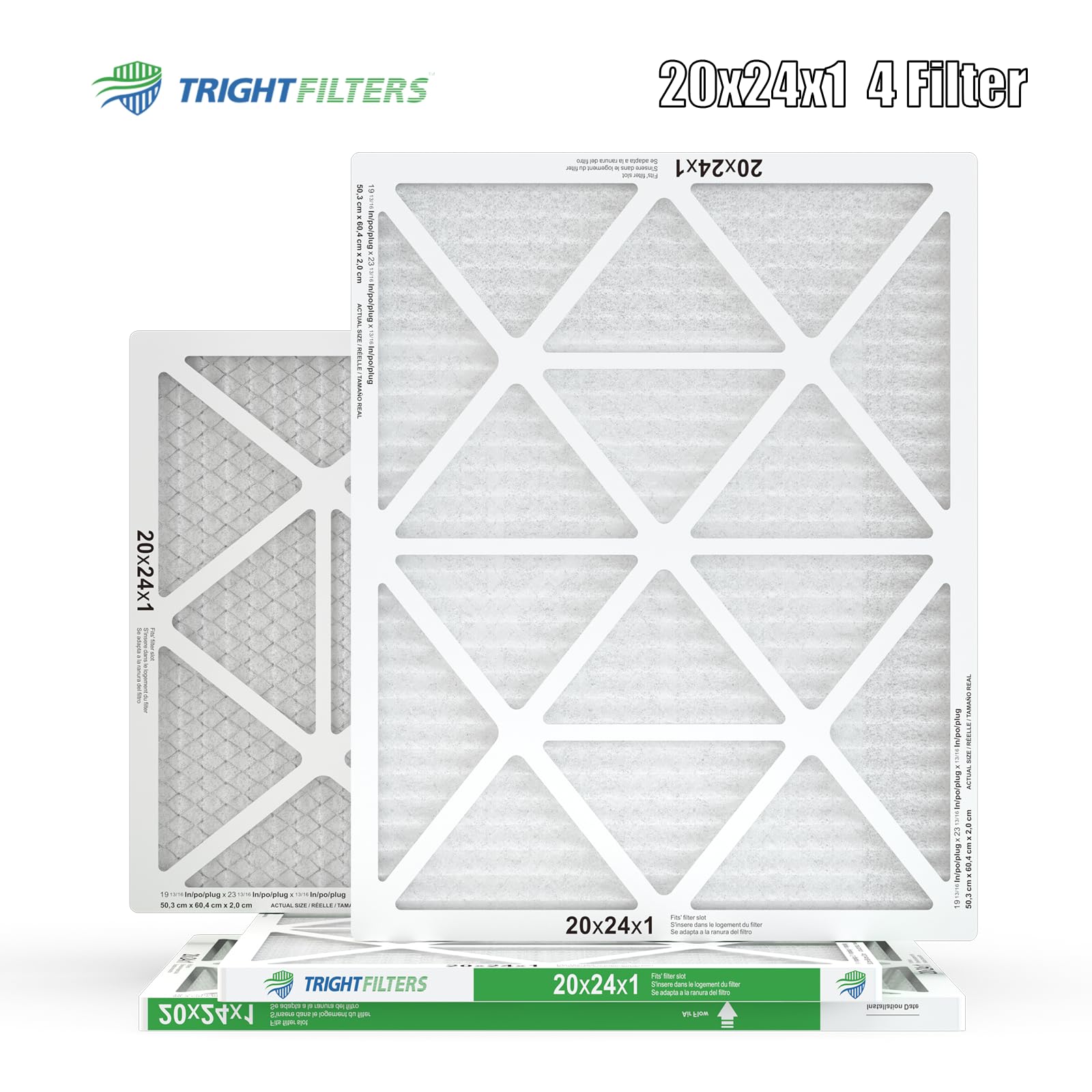 TRIGHTFILTERS packaging box information shows size and replacement cadence