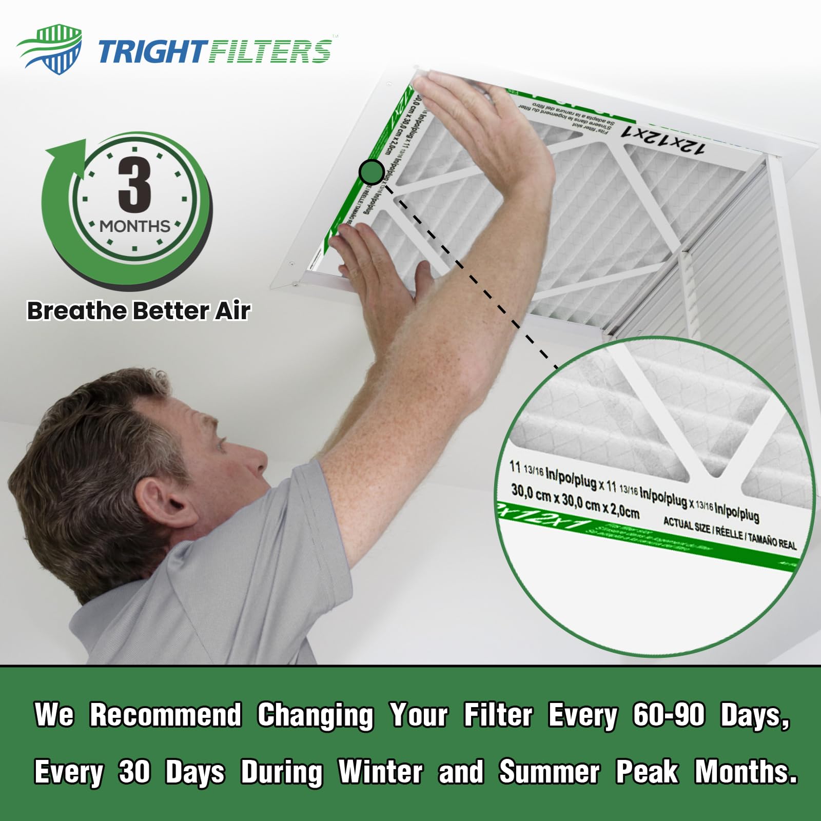TRIGHTFILTERS packaging close-up with clear branding and product details.