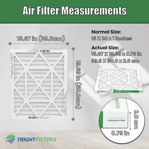 TRIGHTFILTERS pleated filter closeup, showcasing high-density pleats for efficient airflow.