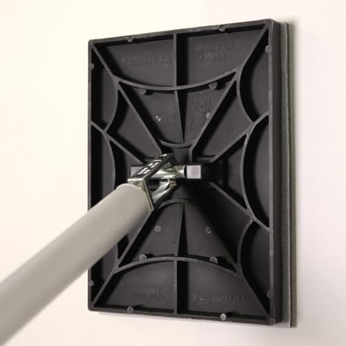 Black Widow Pro sander head features no-flip design to protect corners.