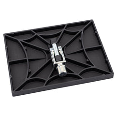 Trim-Tex Black Widow Pro sander head showing quick-change ability for faster pad swaps.