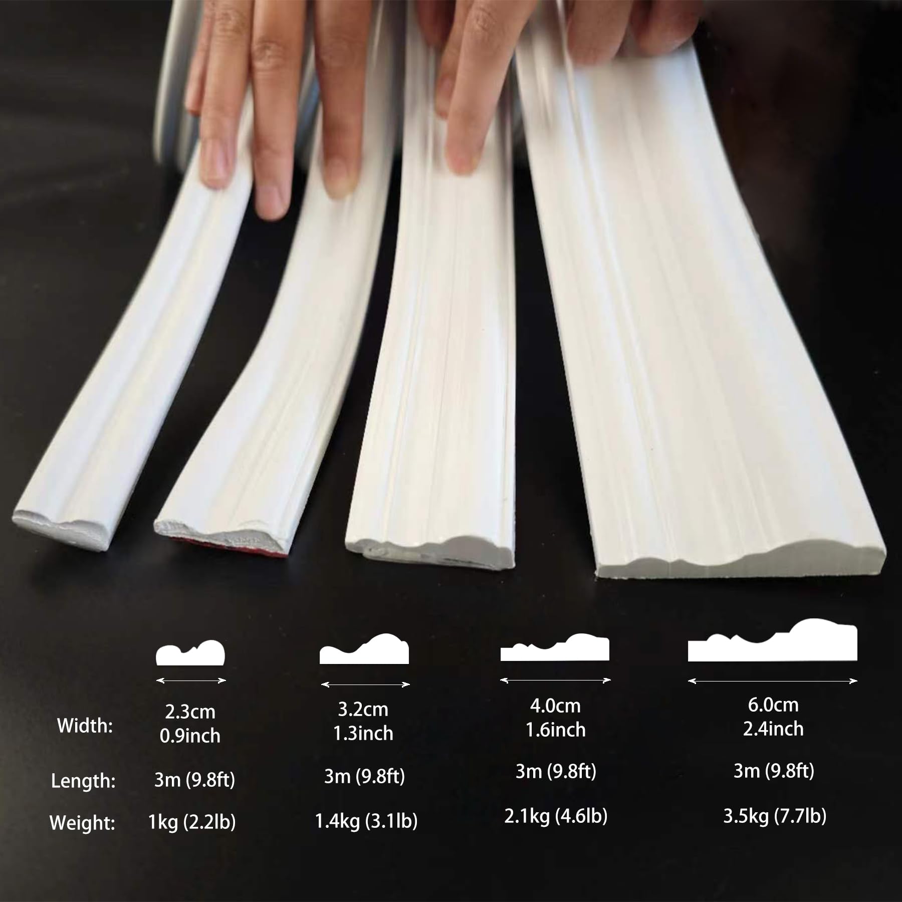 Trimold bright color finish enhances rooms while resisting fading over time.