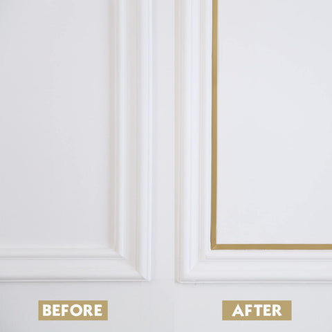 Trimold matte gold molding trim used on floors and baseboards for seamless transitions.