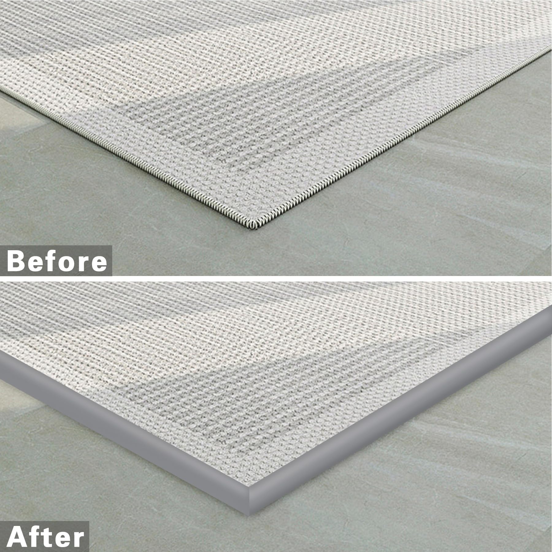 Trimold peel-and-stick installation in grey offers a simple setup