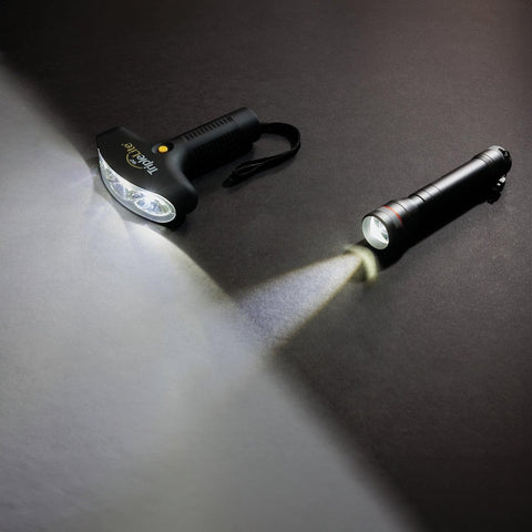 TripleLite LED flashlight powered by AA battery for camping and emergencies.