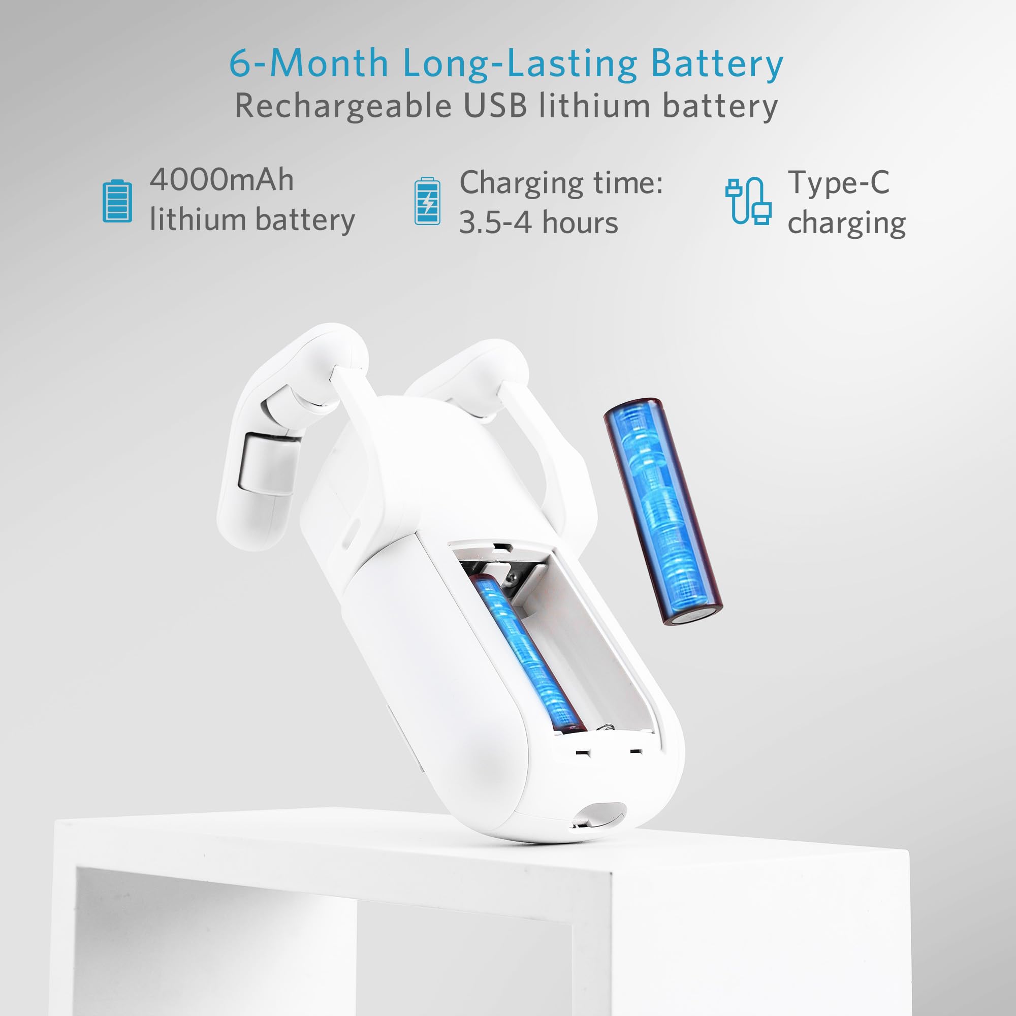 Tripvyantic 4000mAh battery lasts months between charges.