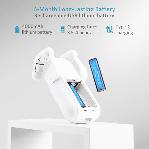 Tripvyantic 4000mAh battery lasts months between charges.
