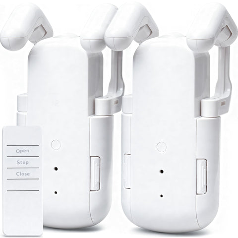 Tripvyantic automatic curtain opener 2-pack with powerful lift for heavy drapes.