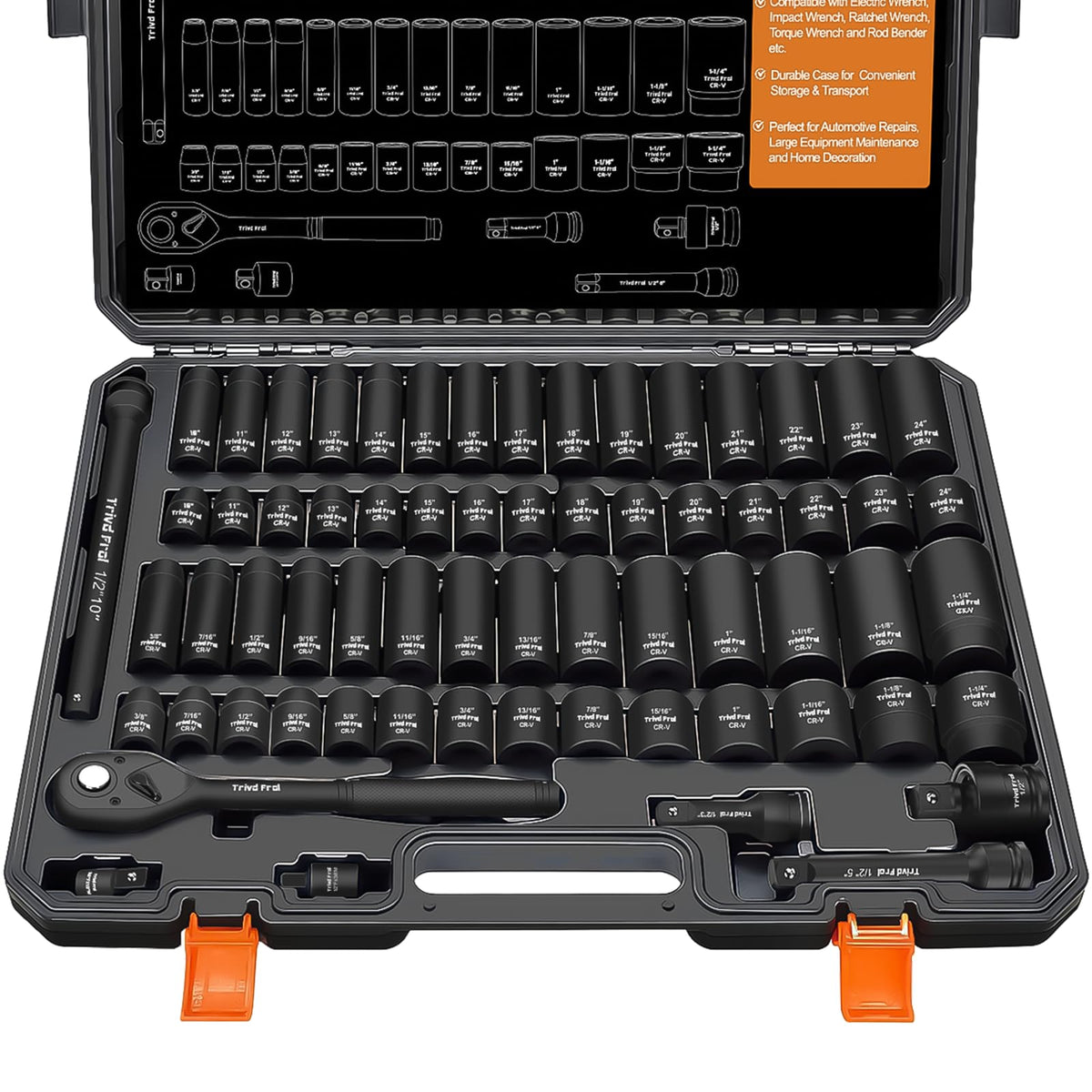 Trivd Frol 1/2-inch drive impact socket set ready for versatile repair tasks