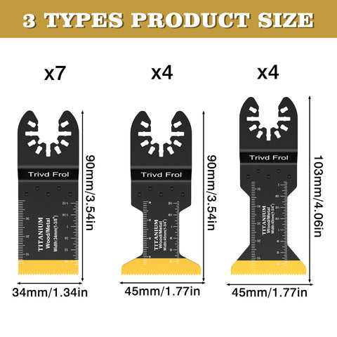 Trivd Frol titanium carbide coated 1-3/8 inch blade for durable cuts.