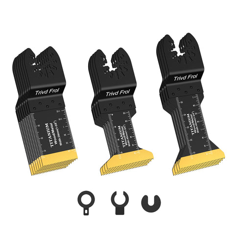 Trivd Frol 15pcs titanium oscillating blades pack for versatile metal cutting.