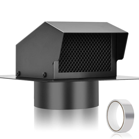 Trivd Frol 6in roof vent cap front view showing sturdy galvanized steel body for attic ventilation.
