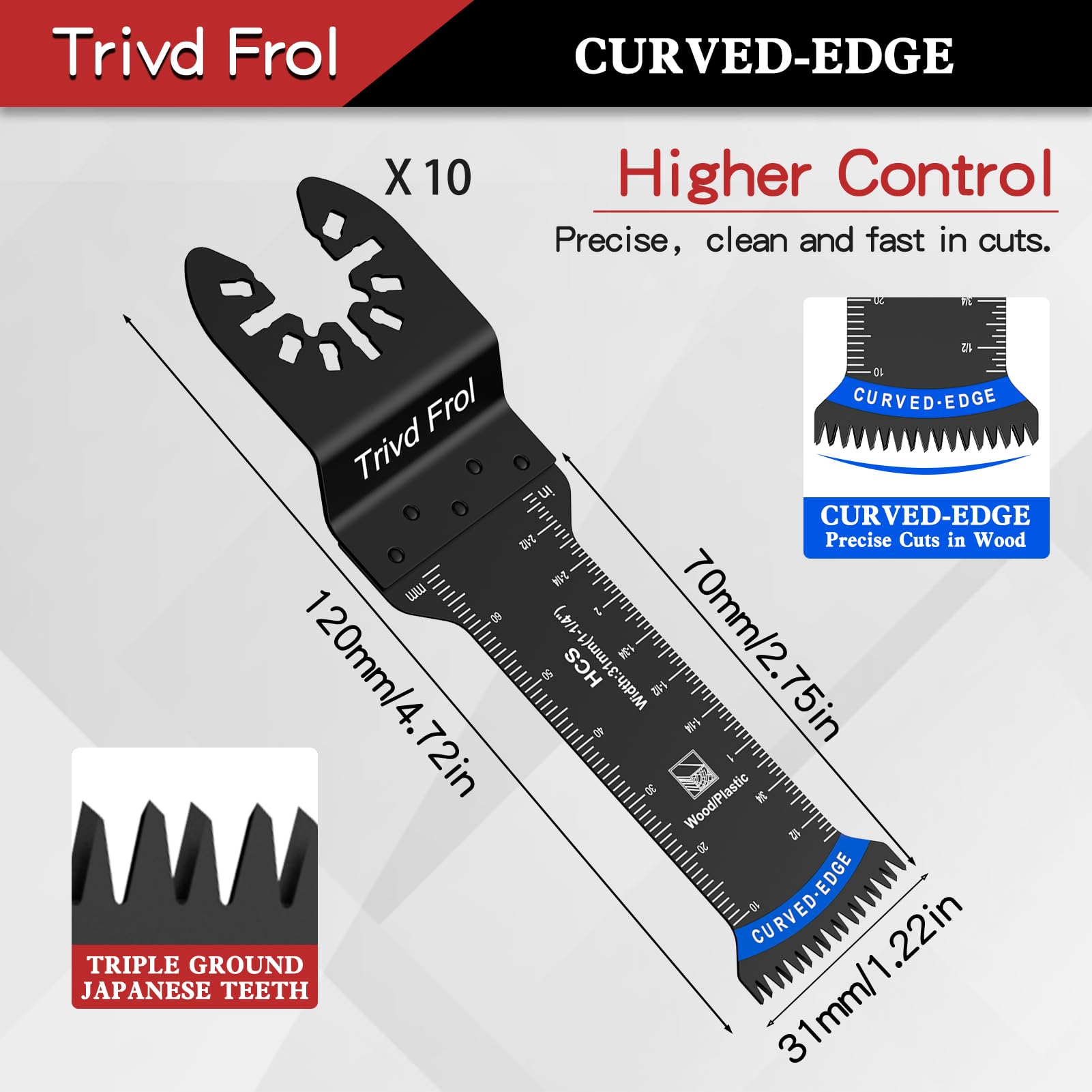 Trivd Frol bi-metal teeth blades resist wear for nails and hardwood.