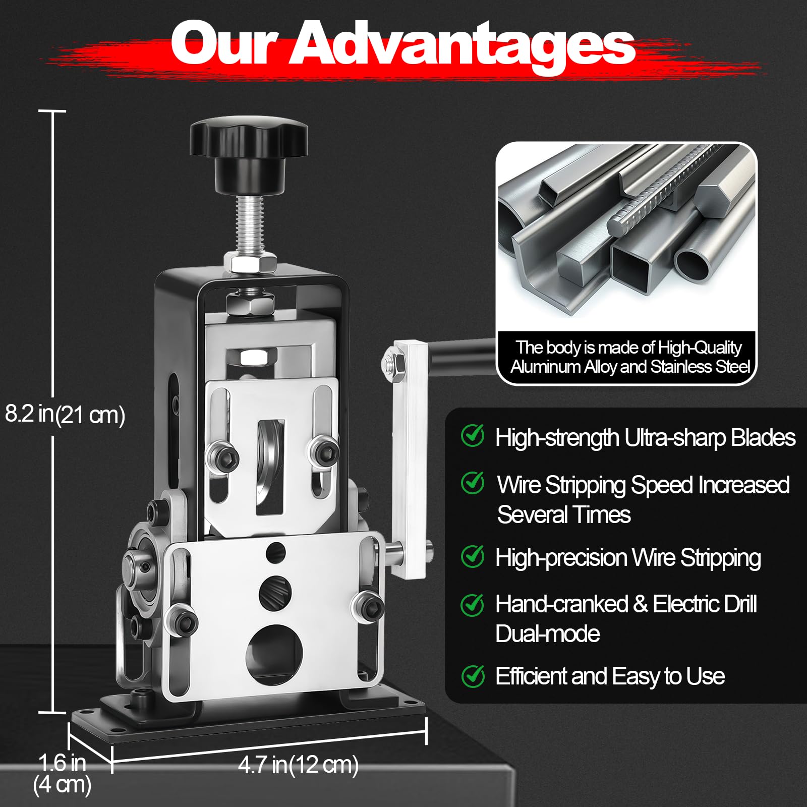 Four-screw blade change design on Trivd Frol for fast swaps.