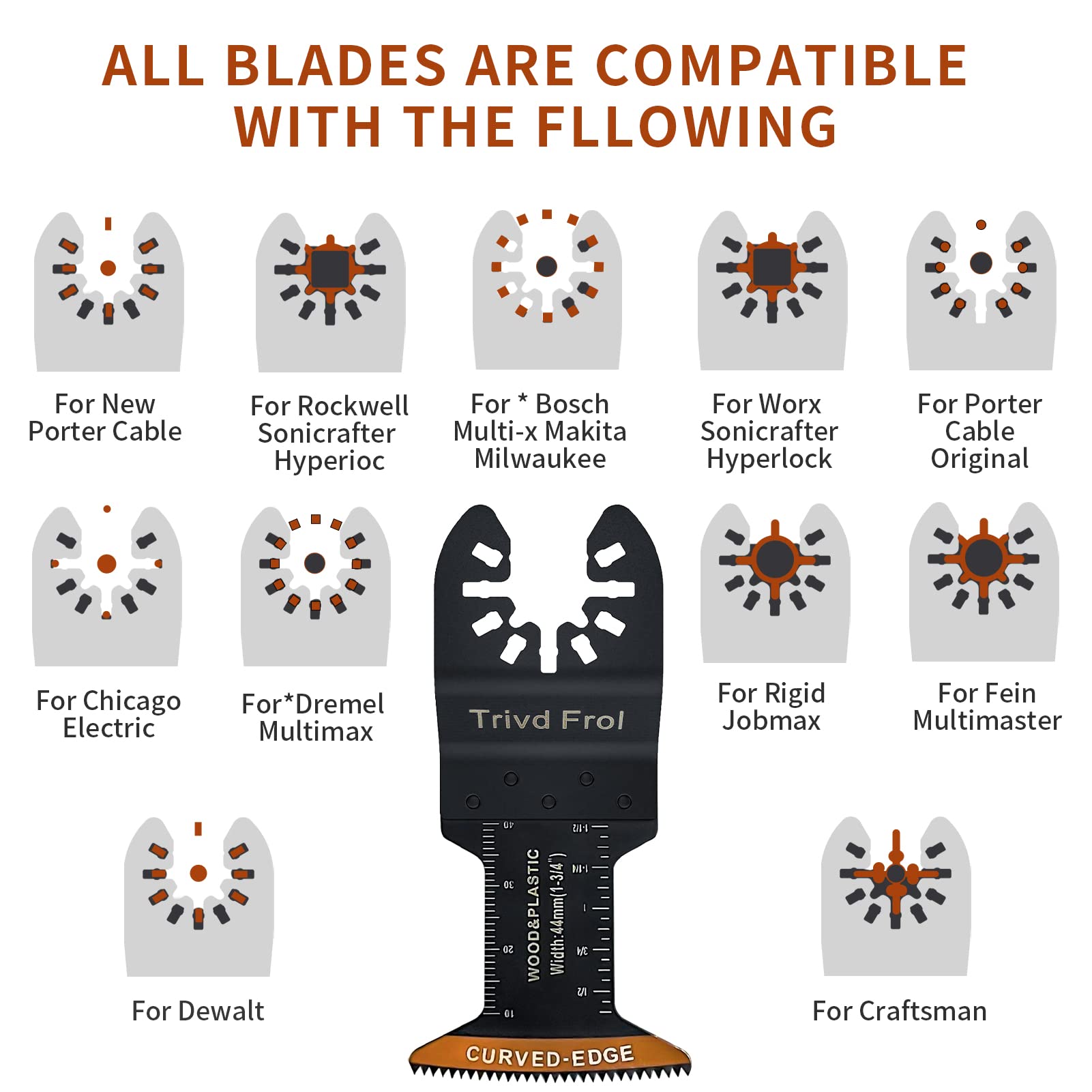 Trivd Frol professional multitool blades suited for workshop use