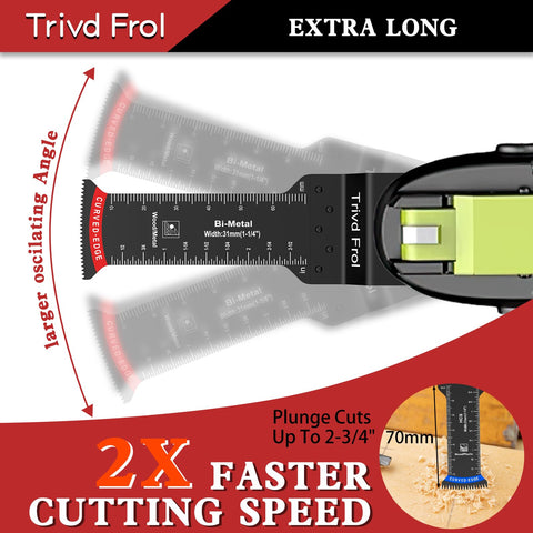 Trivd Frol universal compatibility blades fit many oscillating tools.
