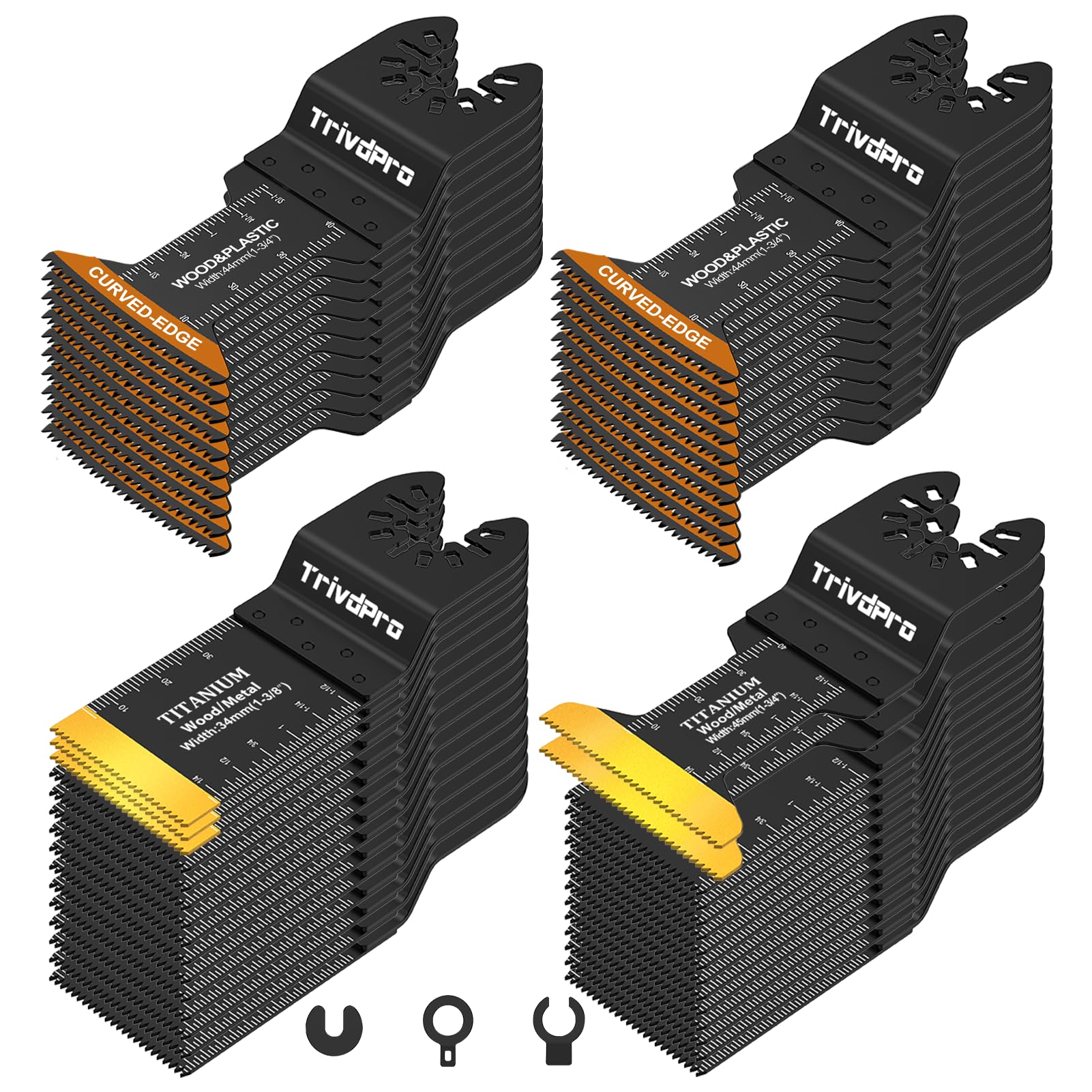 TrivdPro 50pc blades set for metal, wood, and plastic projects.