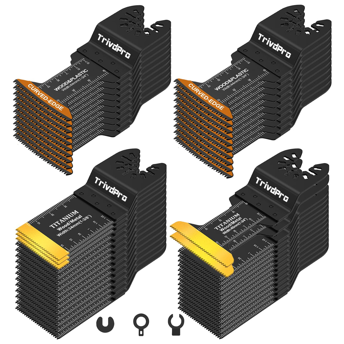 TrivdPro 50pc blades set for metal, wood, and plastic projects.
