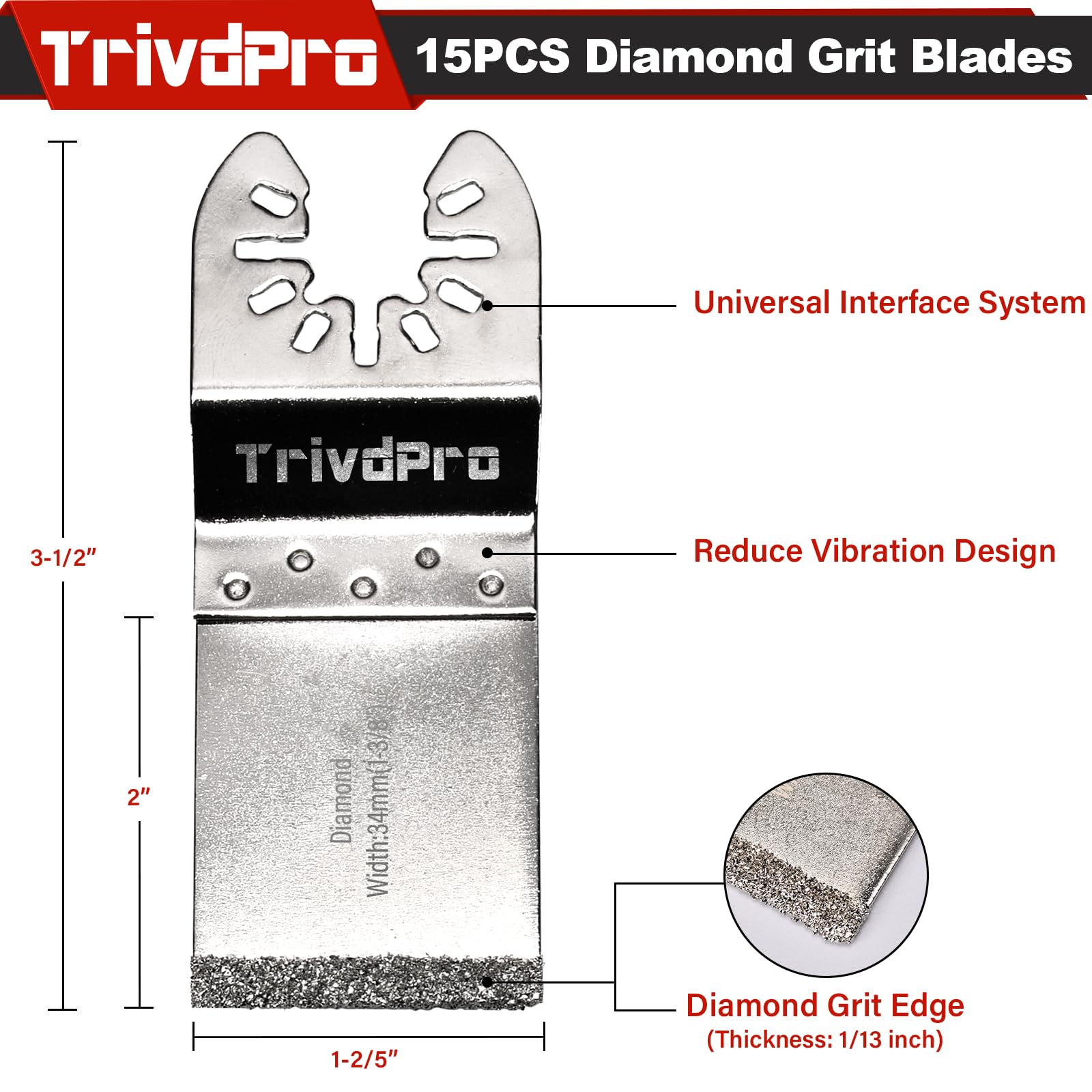 TrivdPro fifteen-blade set offers durable performance for tough tile and mortar tasks.