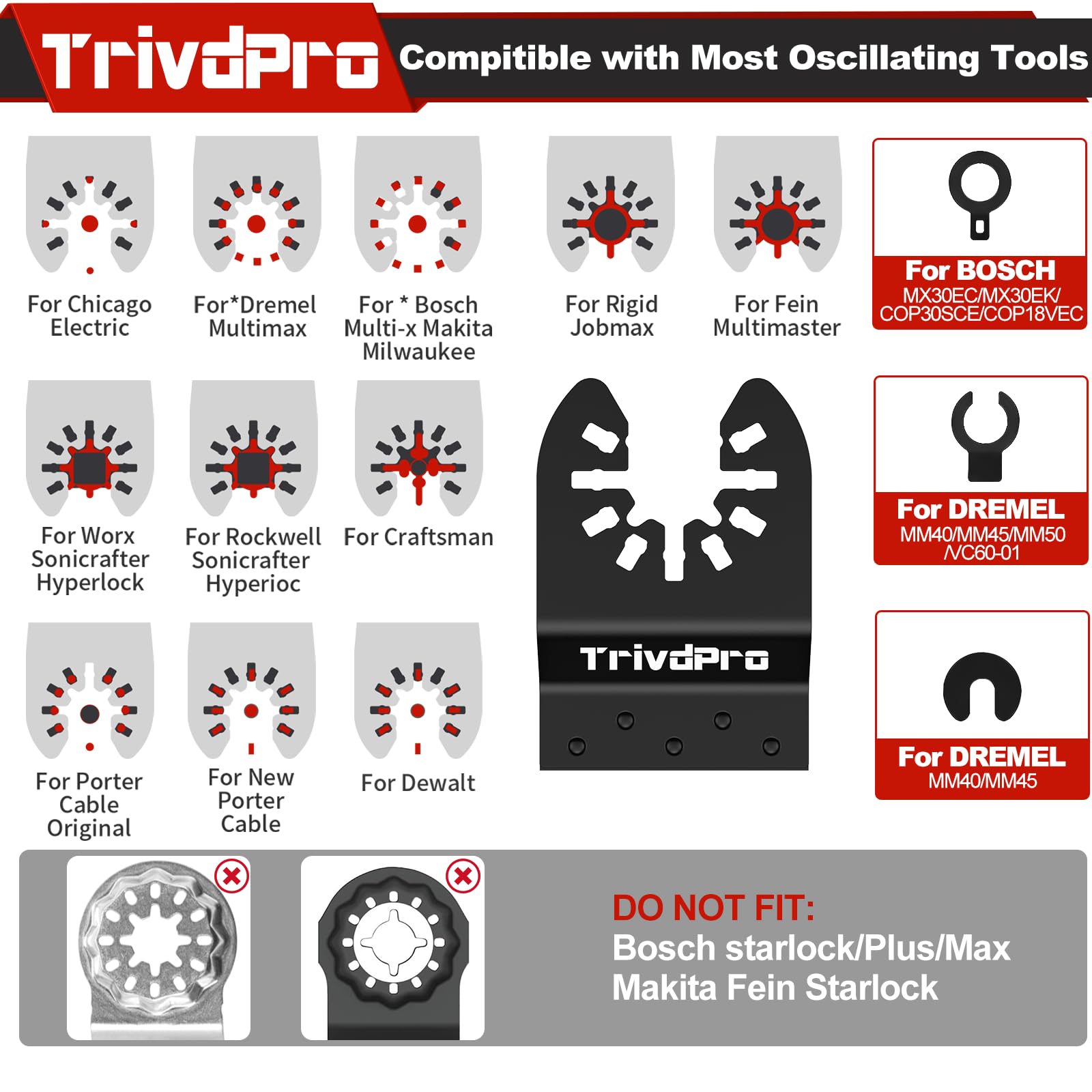 TrivdPro oscillating blades 45pcs for versatile tool use