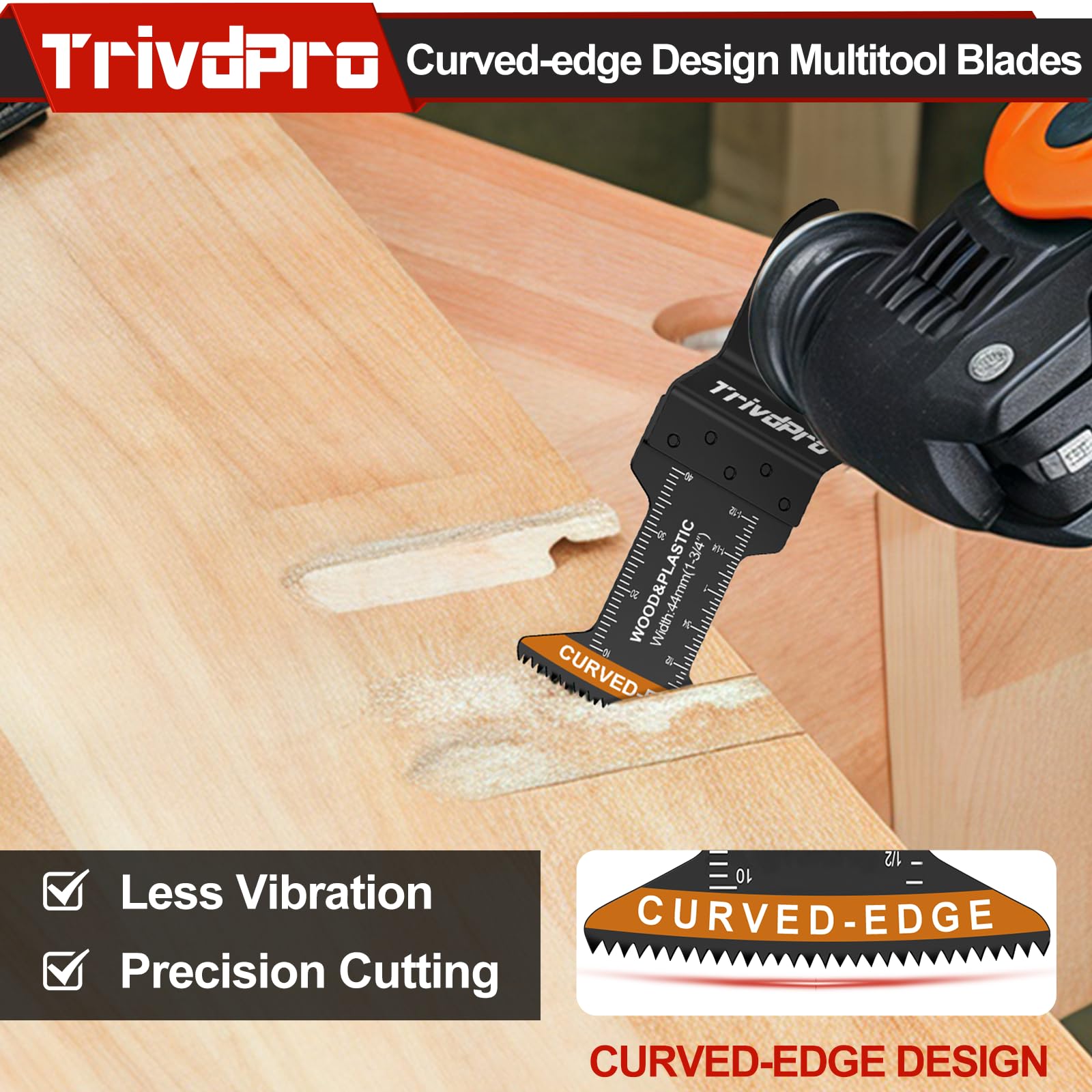 TrivdPro universal compatibility interface fits most oscillating tools.