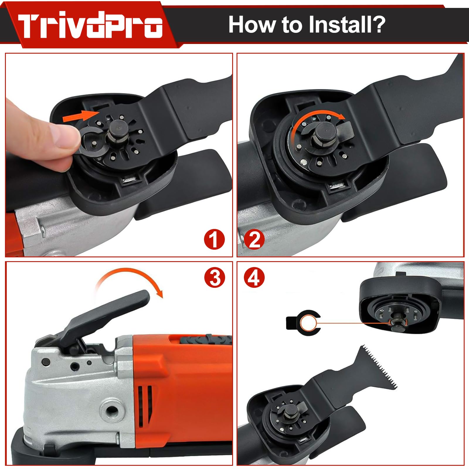 TrivdPro blades fit most oscillating tools with universal interface