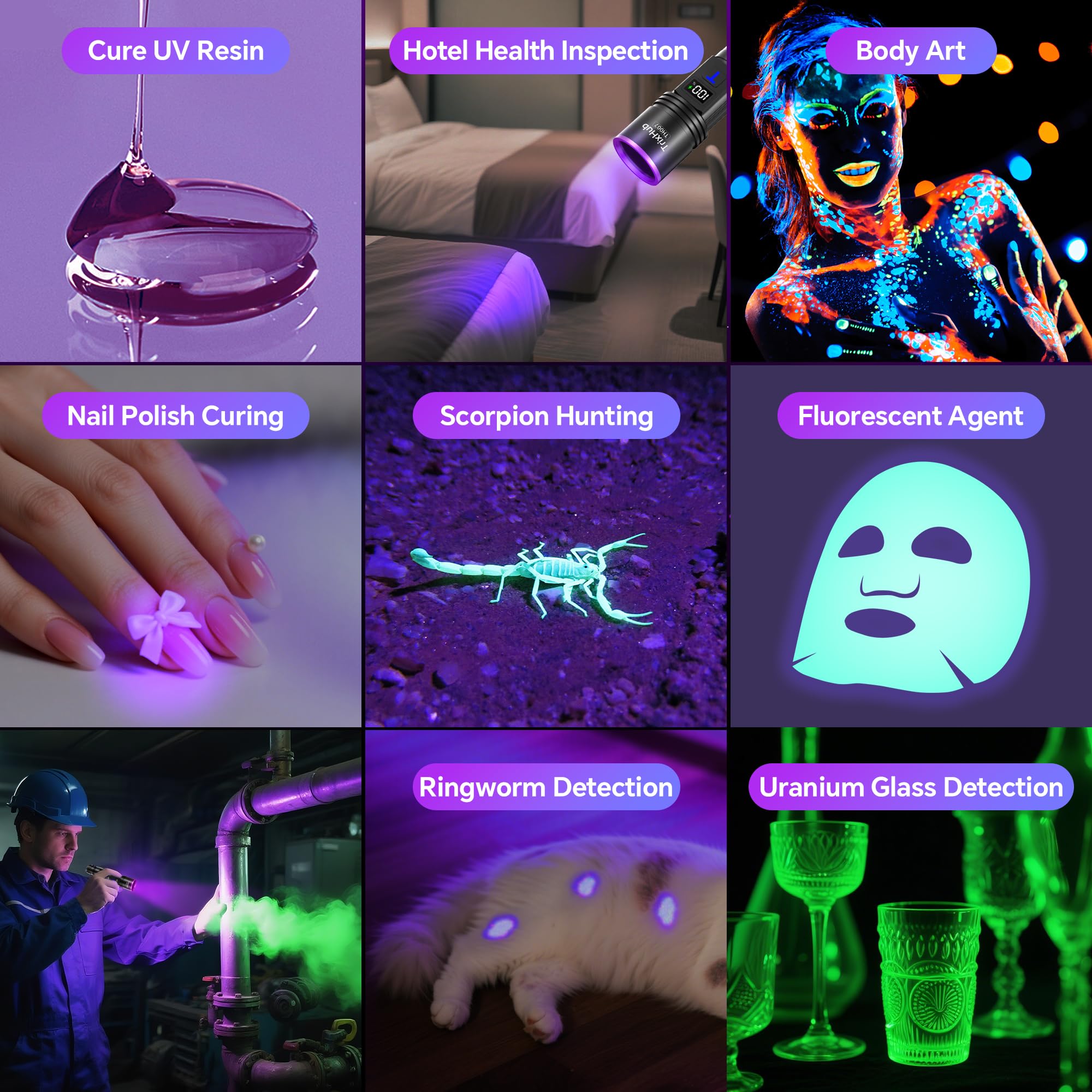 TrixHub gift-ready UV flashlight ideal for explorers and hobbyists