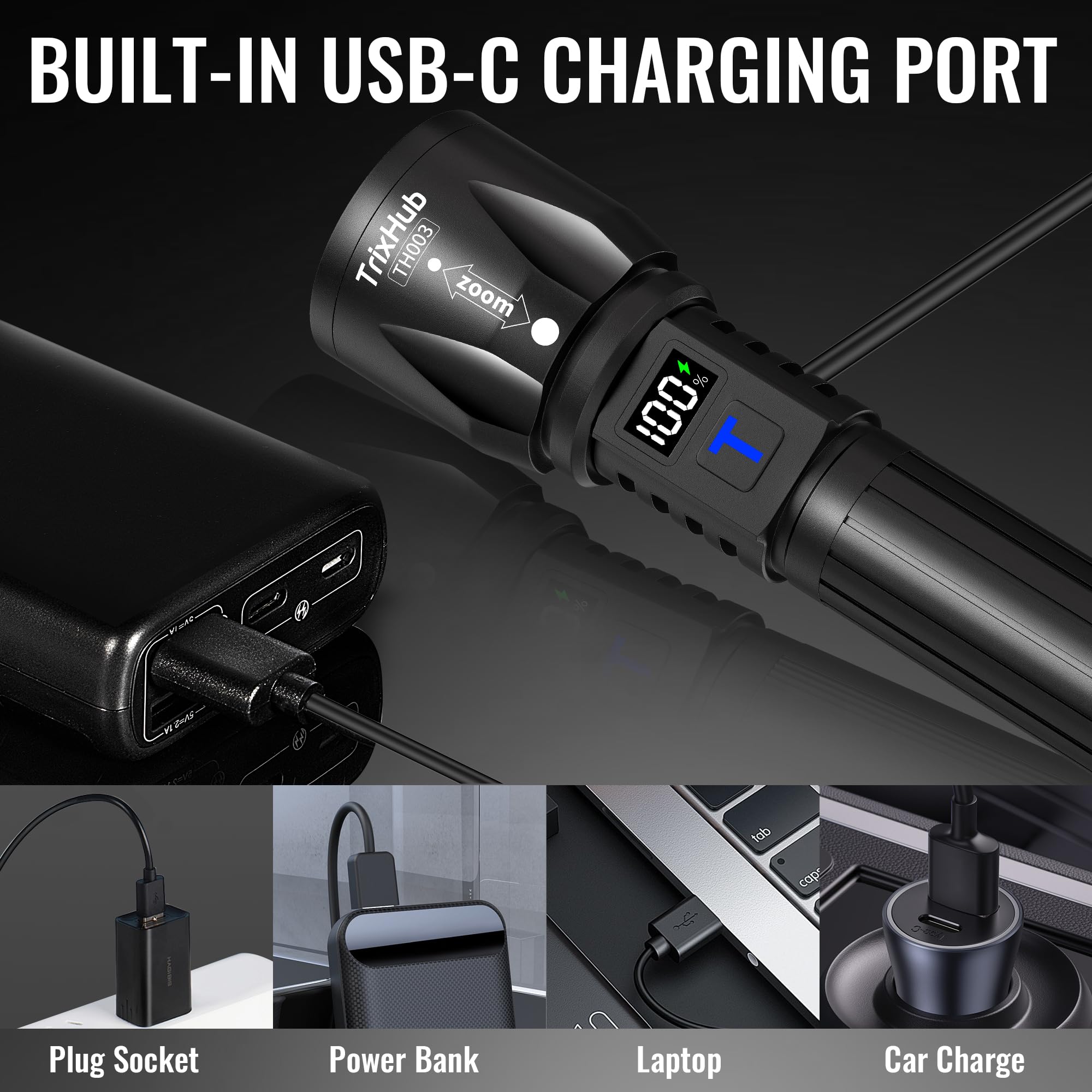 TrixHub flashlight SOS mode for emergencies during adventures