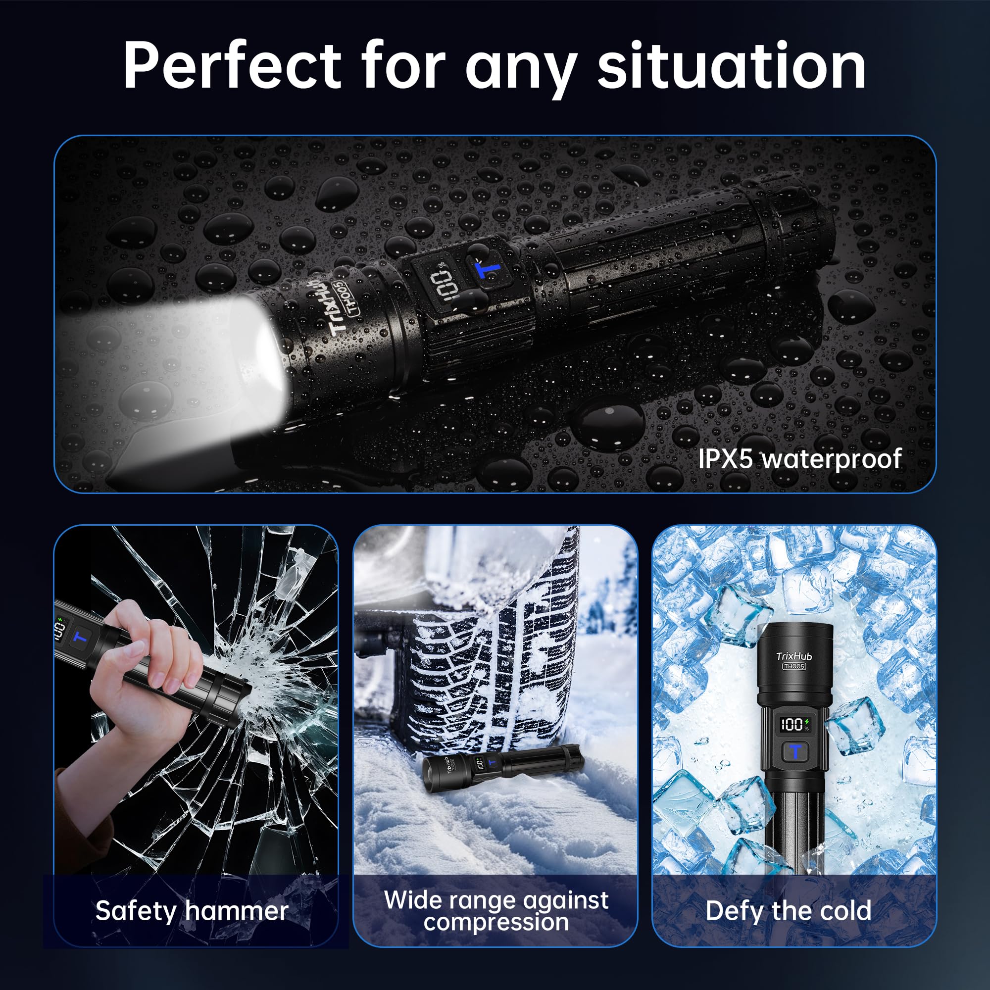 Gift-ready TrixHub flashlight suitable for dads, hikers, and adventurers