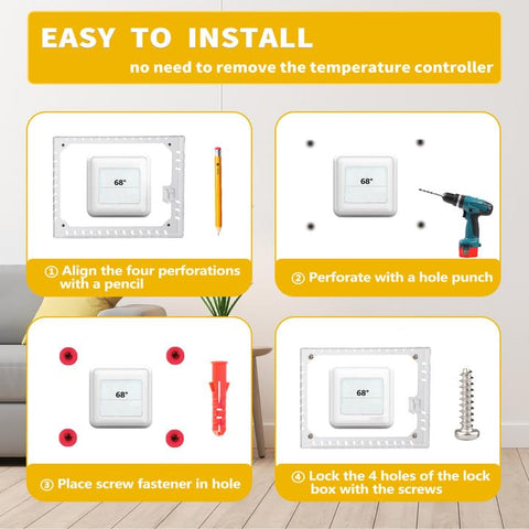 TRJ thermostat lock box with key included for quick access