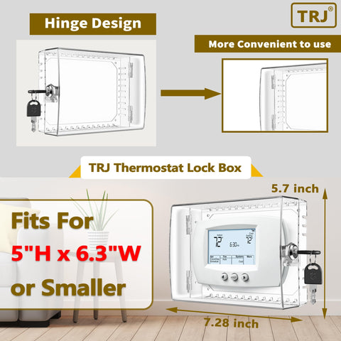 TRJ thermostat lock box on wall prevents unauthorized adjustments