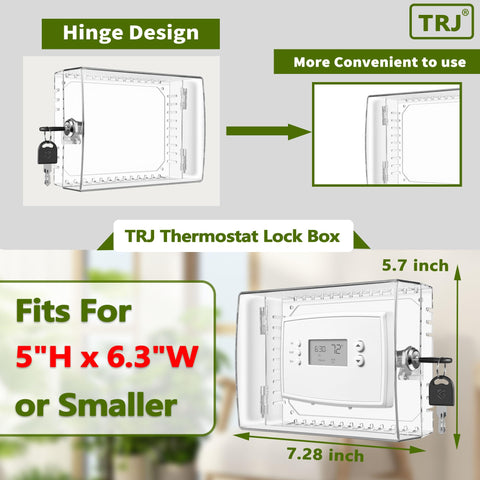 TRJ thermostat lock box with key visible for easy access.