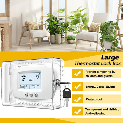 TRJ thermostat lock box with key provides tamper-resistant protection