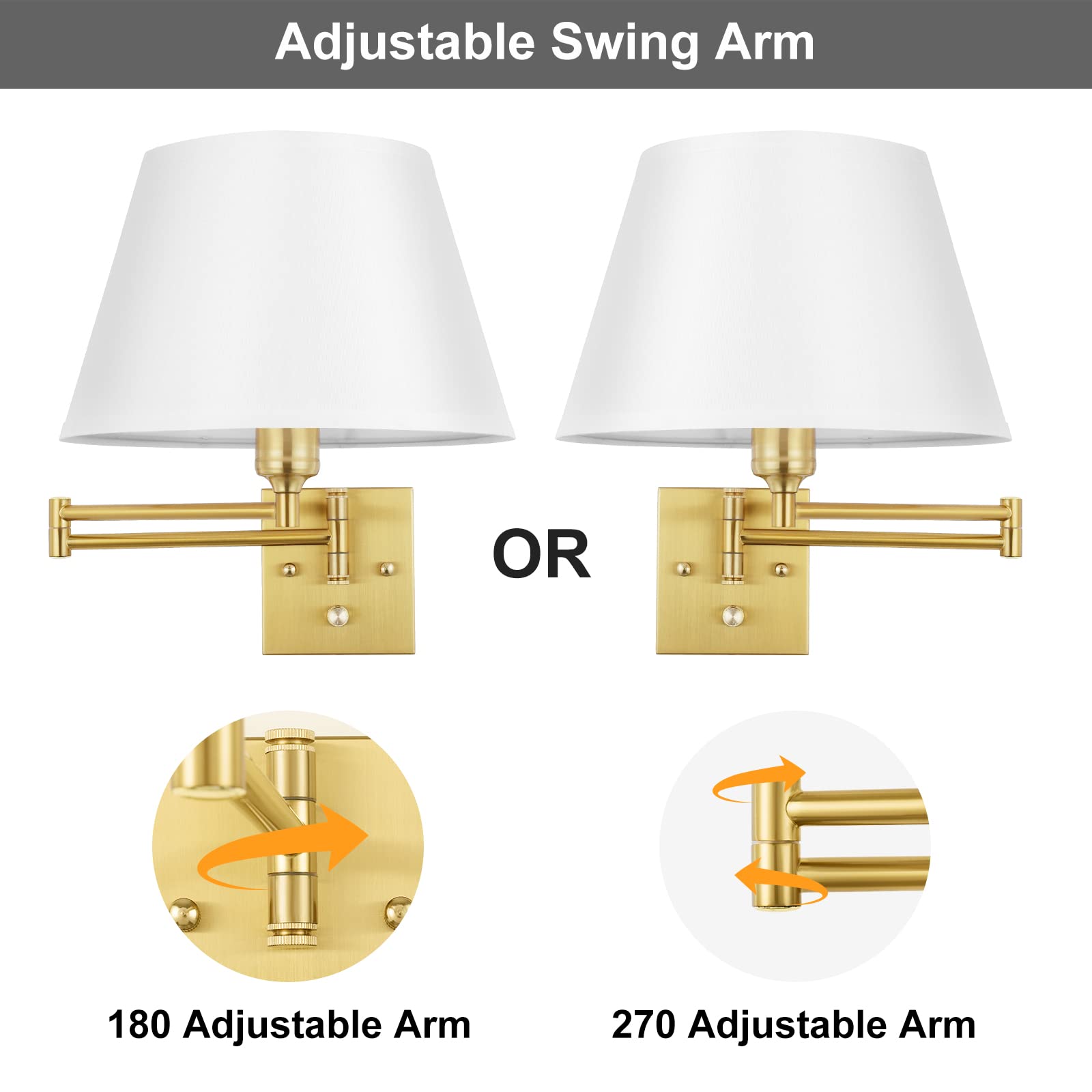 11.8-inch white fabric shade creates soft, cozy glow.